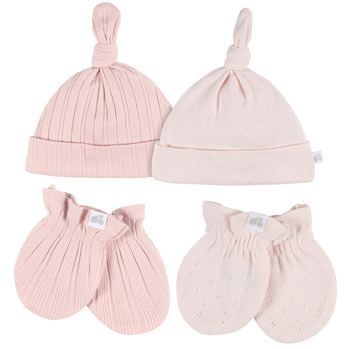 Just Born - 4pc Hat+Mitten Set - Pink