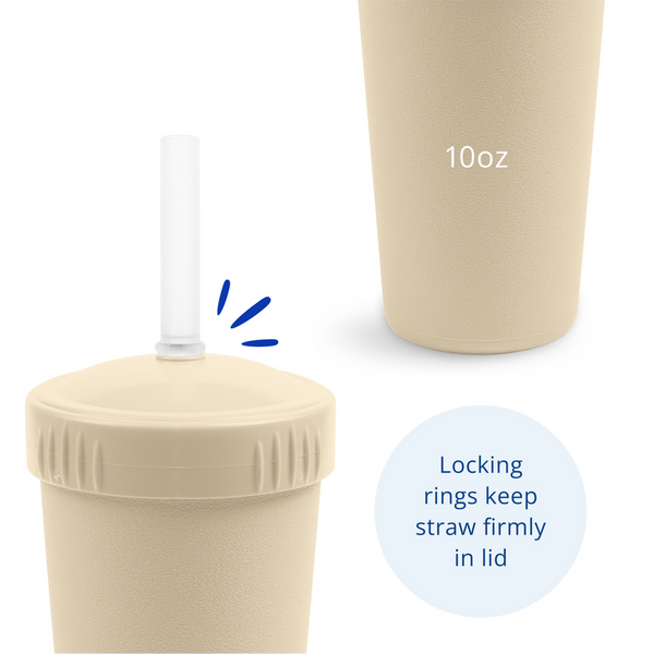 Re-Play Straw Cup with Lid & Straw Assembled - Sand
