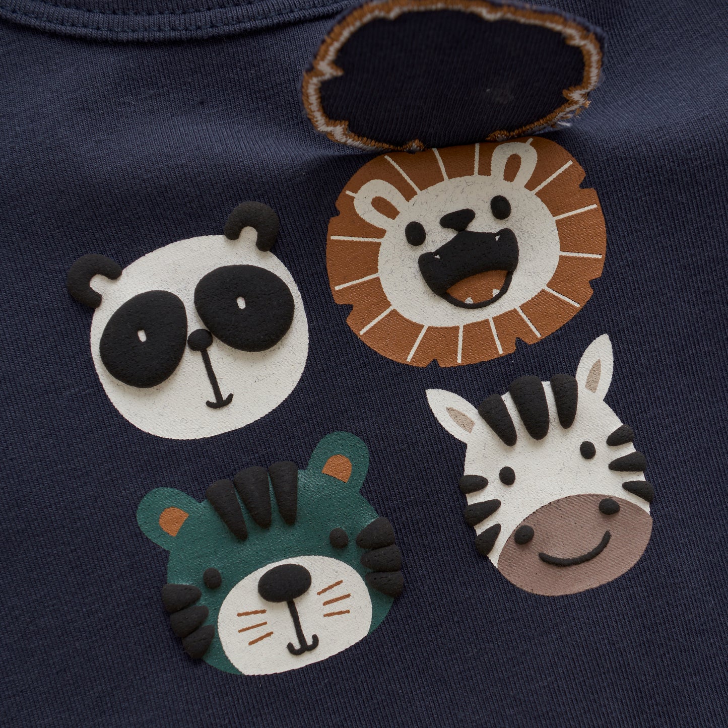 Minymo - Long Sleeve Safari Animals Bodysuit - 3 Months