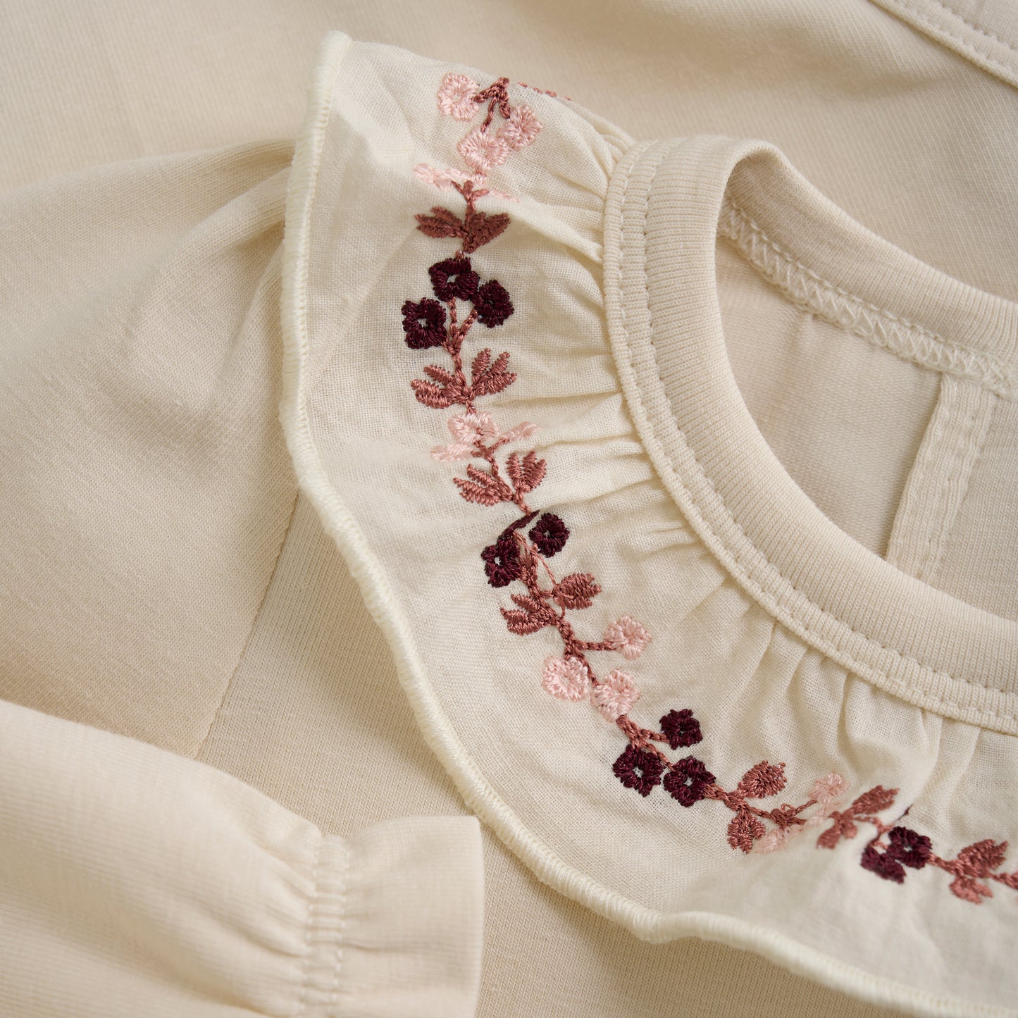 Minymo - Floral Collared Bodysuit - 3 Months