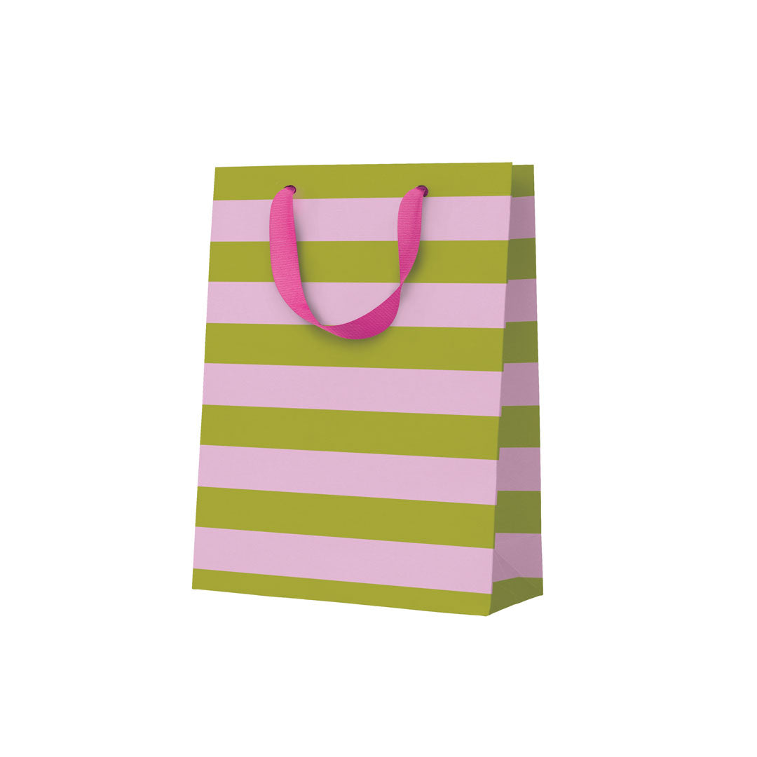 Ohh Deer Green & Pink Stripe Small Gift Bag
