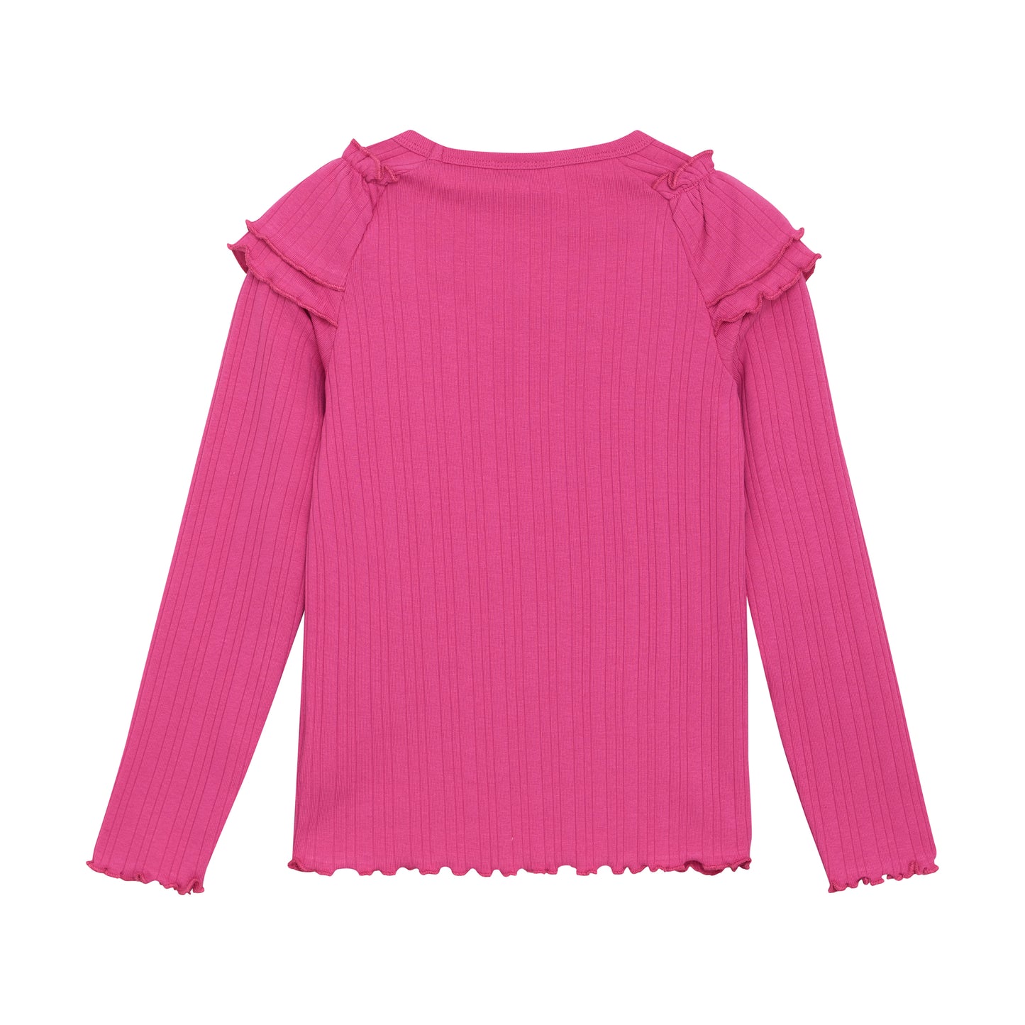 Minymo - Long Sleeve Ribbed T-shirt with Ruffle Sleeves - 5 Years