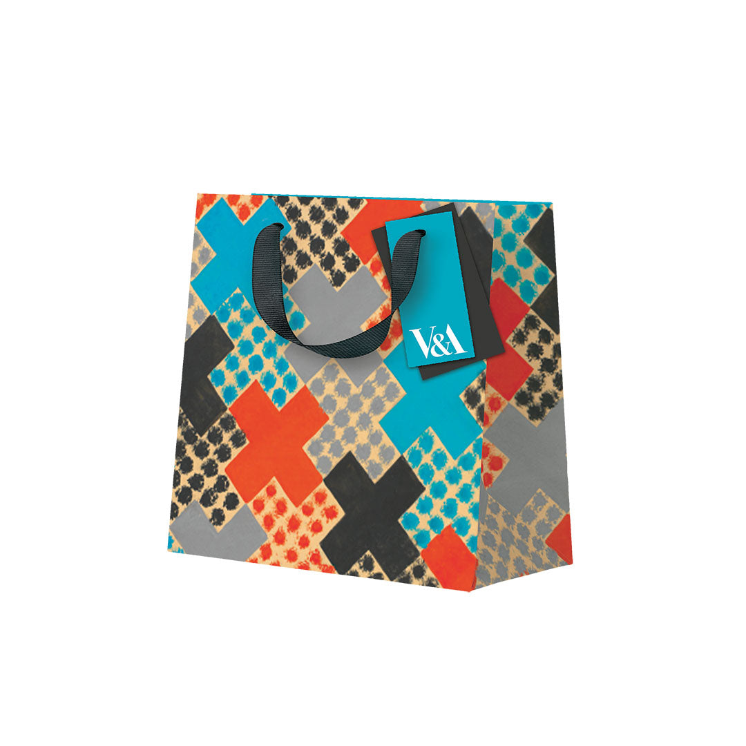 Ohh Deer Playful Geometrics Red and Blue Crosses Gift Bag