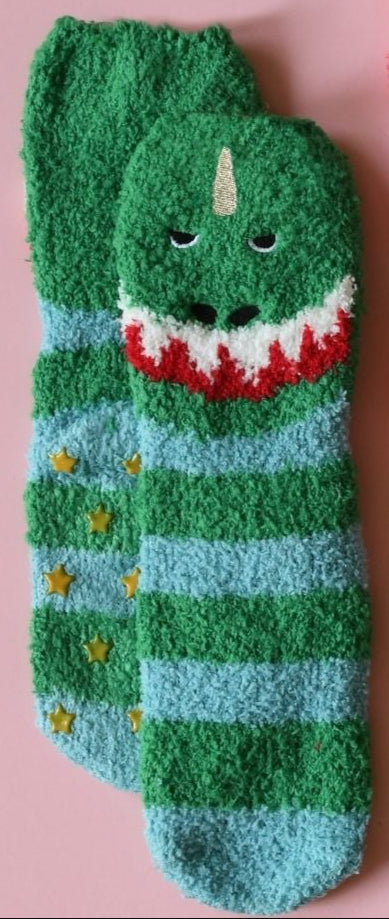 Rockahula - Dinosaur Cosy Slipper 2-Pack Socks 4-5 yrs