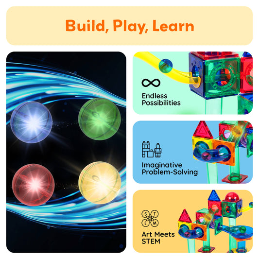 PicassoTiles Light Up Marbles