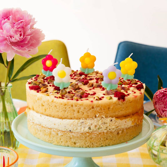 Talking Tables USA - Multi Colored Daisy Birthday Candles |5 Pack |Cake Candles |