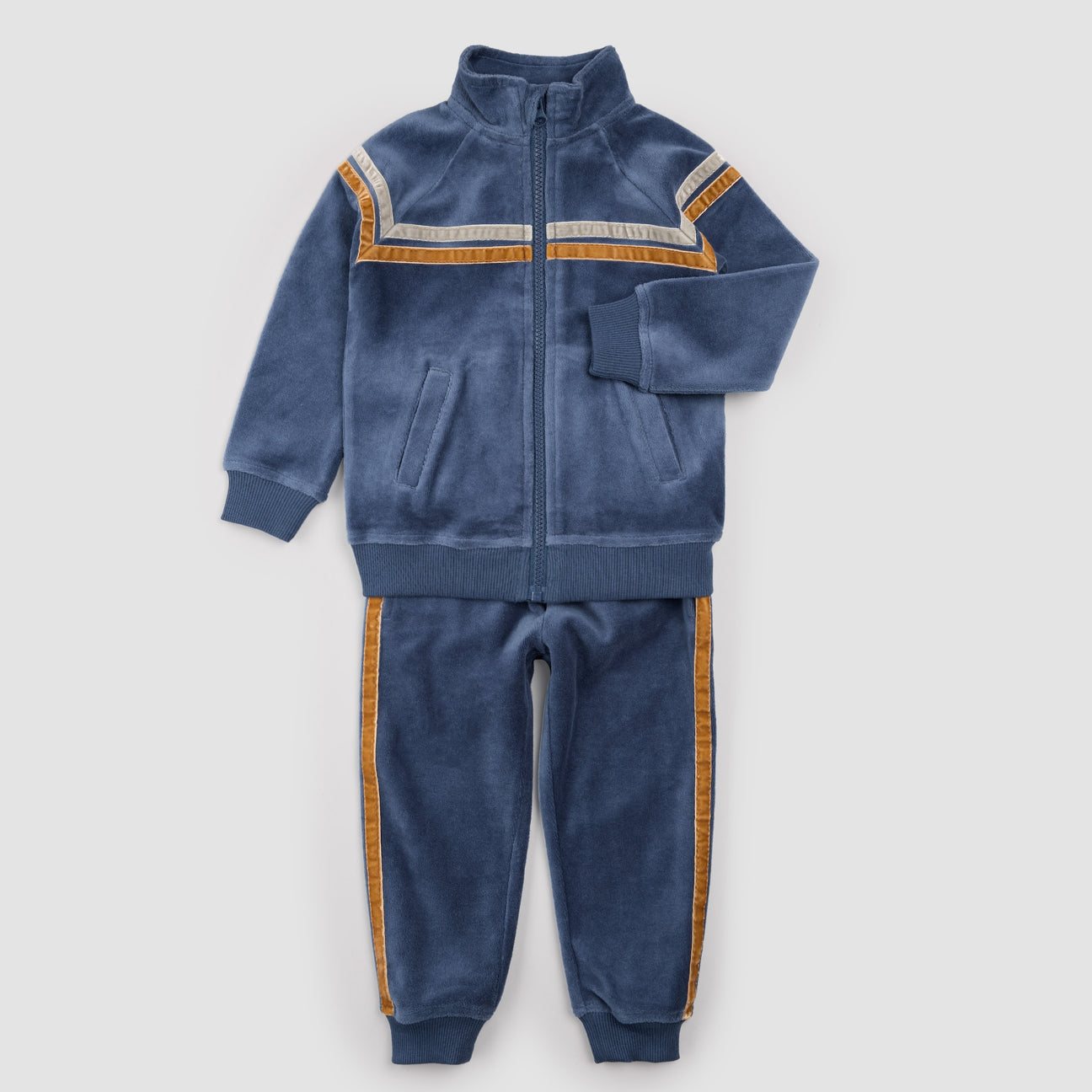 Miles The Label - Miles Blue Velour Tracksuit - Blue Dusty