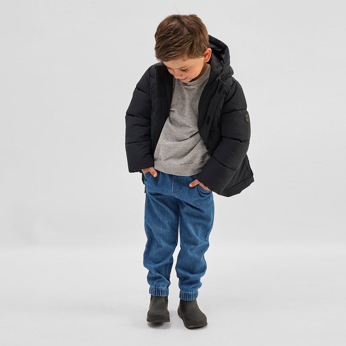 Miles The Label Hooded Mid Weight Coat - Black
