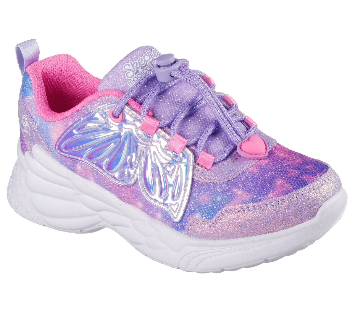 Skechers Dream Racer Wing Brites girls' sneaker in Lavender/Pink
