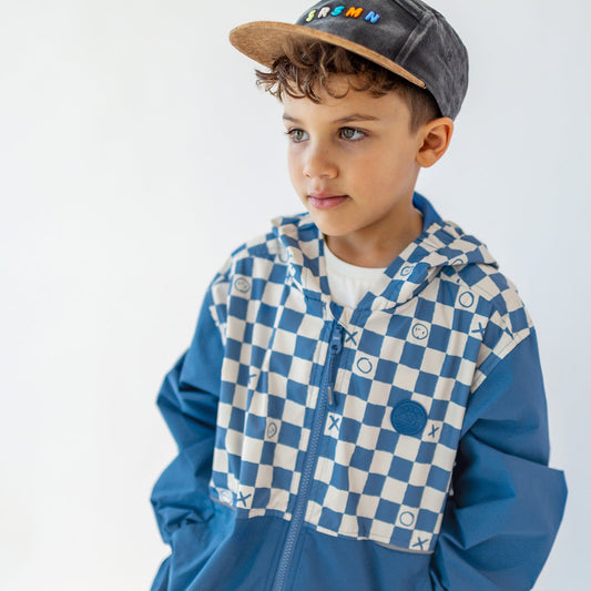 Souris Mini Child's Blue Checkered Windbreaker Jacket