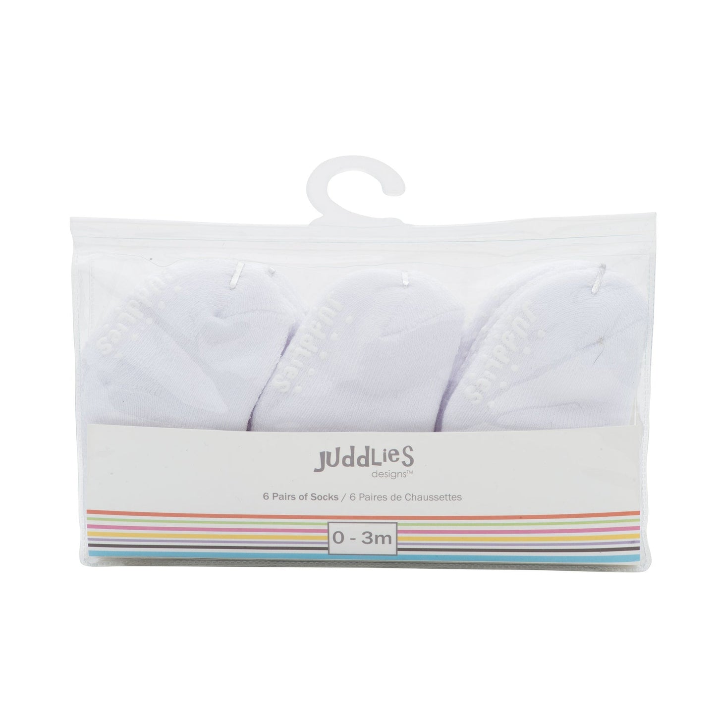 Juddlies - 6 Pairs Multi Pack Infant Socks - White
