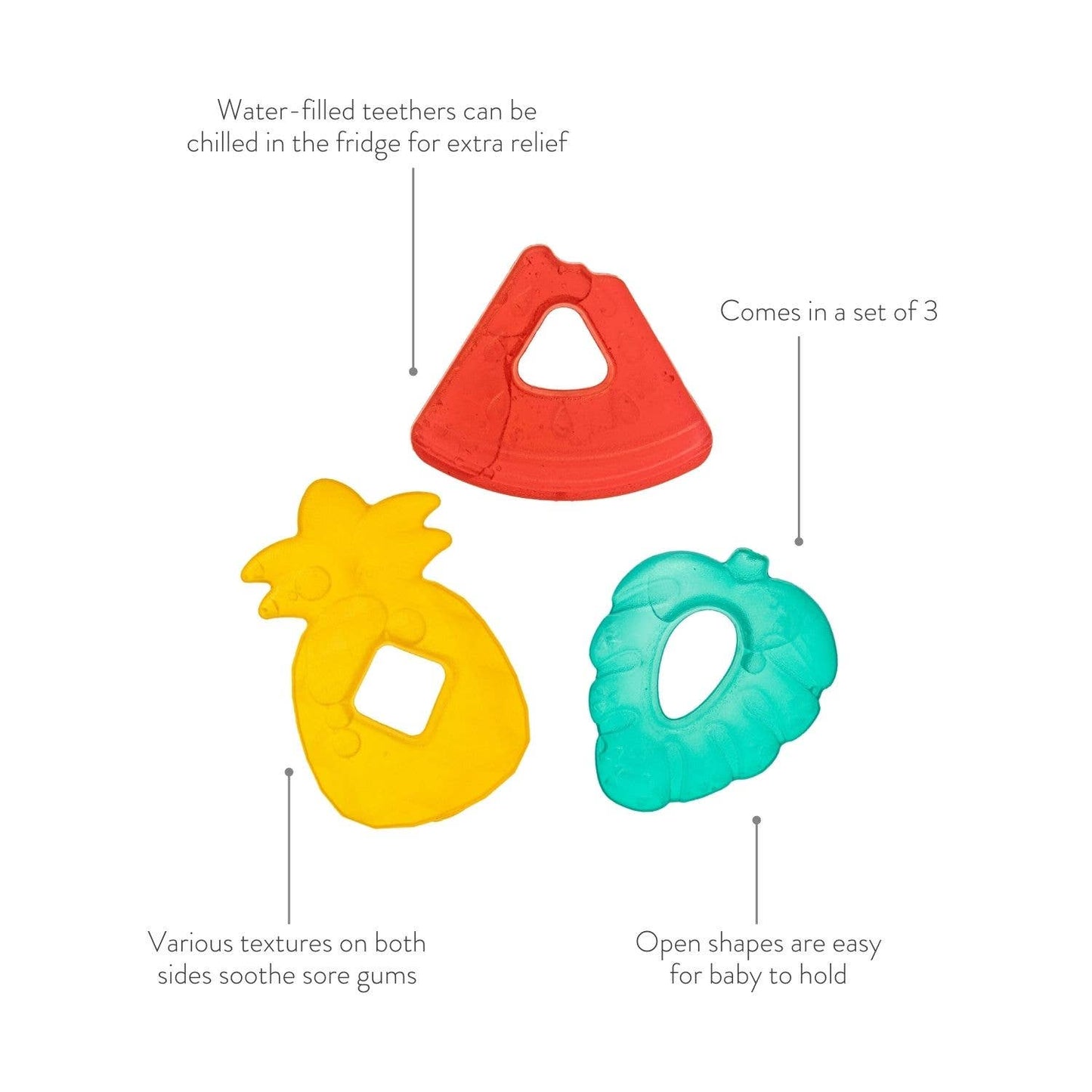Itzy Ritzy - Cutie Coolers™ Water Filled Teethers (3-pack): Cactus