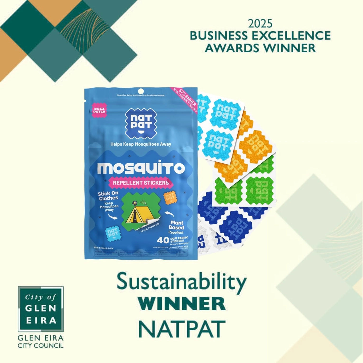 NATPAT - Adult Buzzpatch Mosquito Repellent Patches For Adult