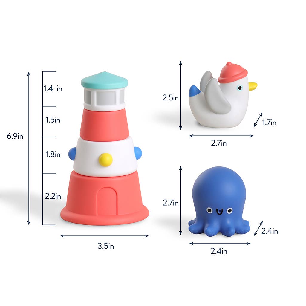Itzy Ritzy - Itzy Stack & Squirt Bath + Water Toy Set