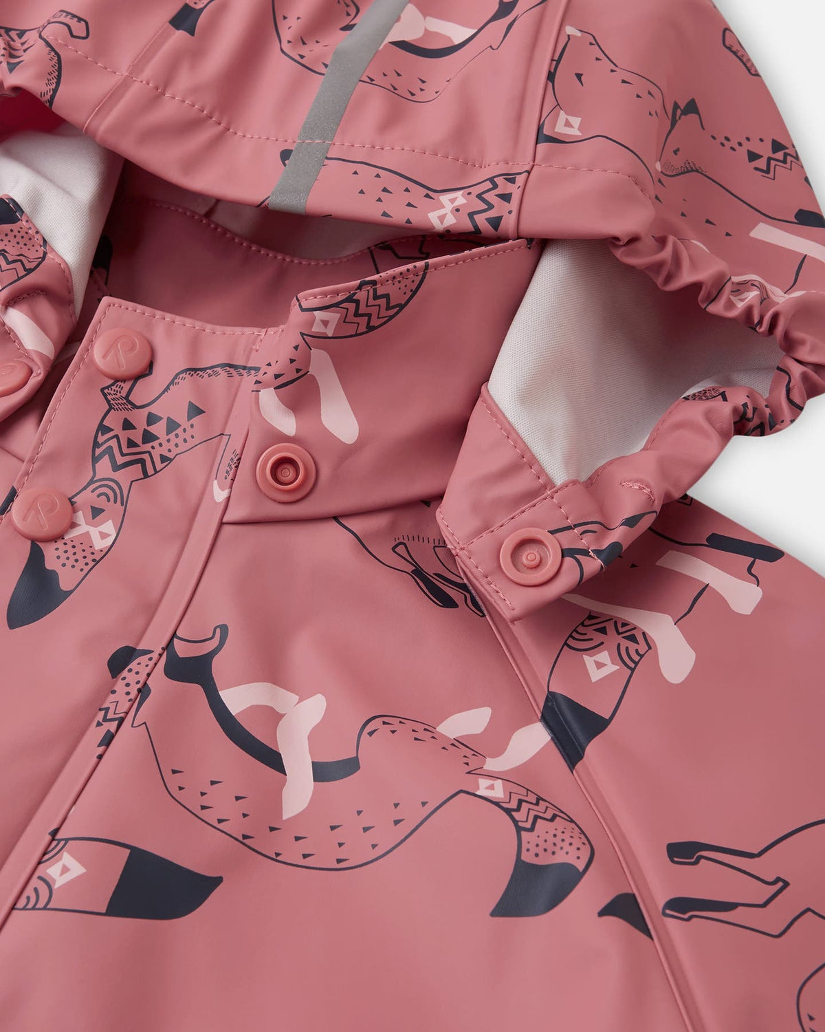 Reima Vesi Waterproof Toddler Rain Jacket – Fox Print | Rose Blush | Reimatec PVC-Free