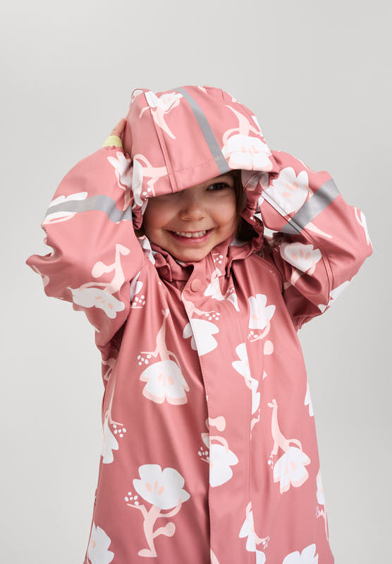 Reima Waterproof Rain Jacket Vesi Rose Blush – Side View