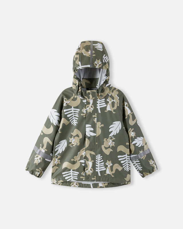 Reima Waterproof Rain Jacket Vesi Greyish Green – Detail View