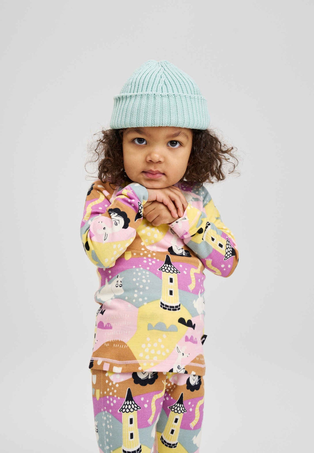 Reima Wool & Bamboo Thermal Set, Moomin Trivsam, Pale Rose – Side View