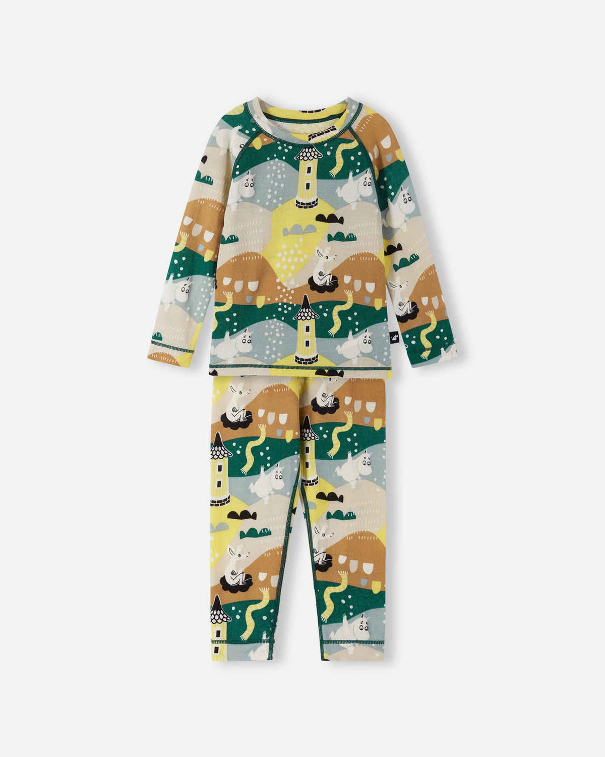 Reima Wool & Bamboo Thermal Set, Moomin Trivsam, Deeper Green by REIMA