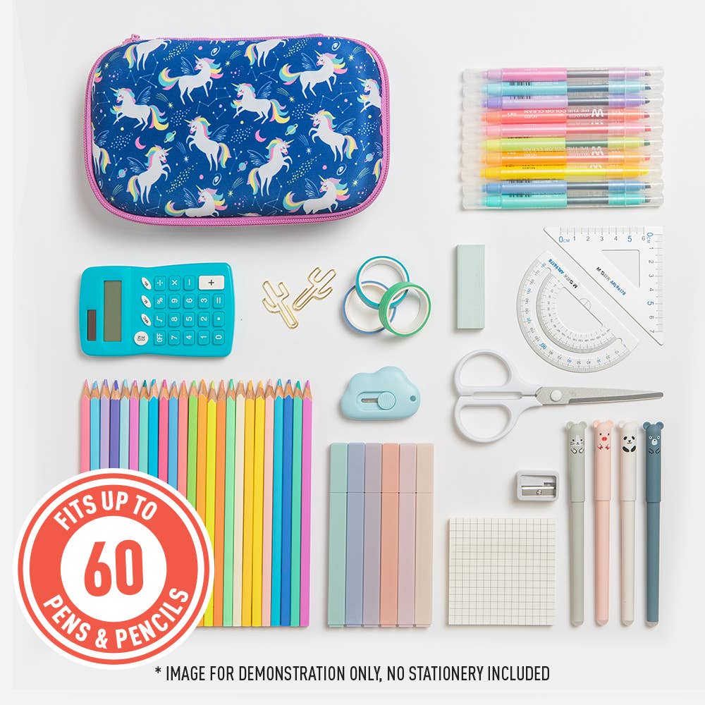 ZIPIT - ZIPIT Colorz Storage Box, Pencil Box, Blue Unicorns