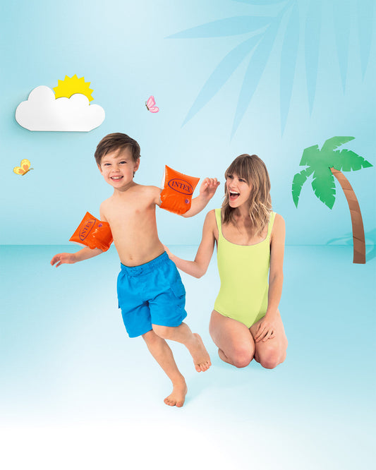 Intex Deluxe Inflatable Arm Band Floaties, 9" X 6", Ages 3-6