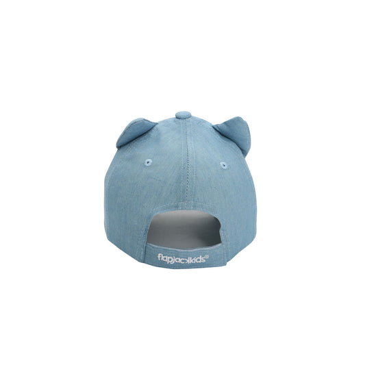 Flapjackkids - Kids Upf50+ 3D Cap - Denim Cat (4-6Y)
