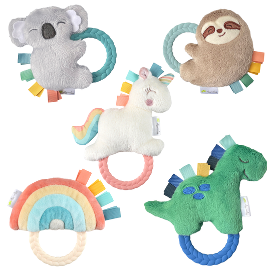 Itzy Ritzy - Ritzy Rattle Pal™ Plush Rattle Pal with Teether: Rainbow