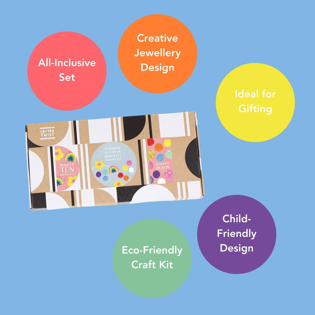 Cotton Twist - Rainbow & Flower Bracelet Making Kit
