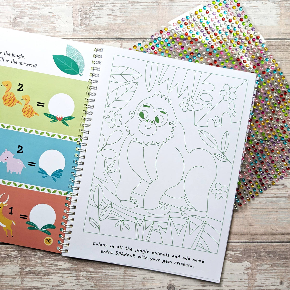 Robert Frederick - Gem Art Activity Book - Jungle Animals