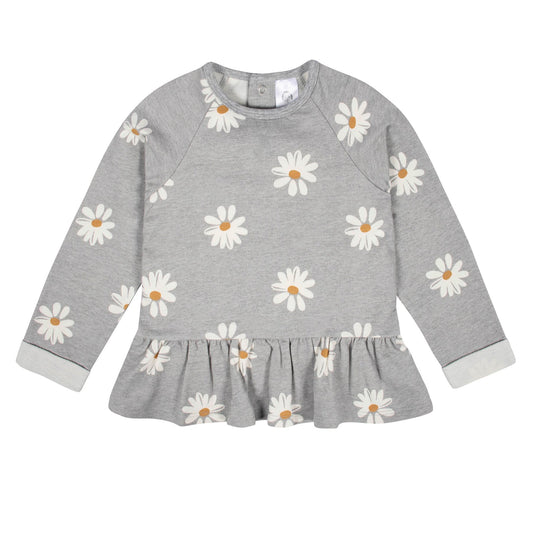 Gerber - 2-Piece Toddler Girls Daisy Peplum Top & Leggings Set