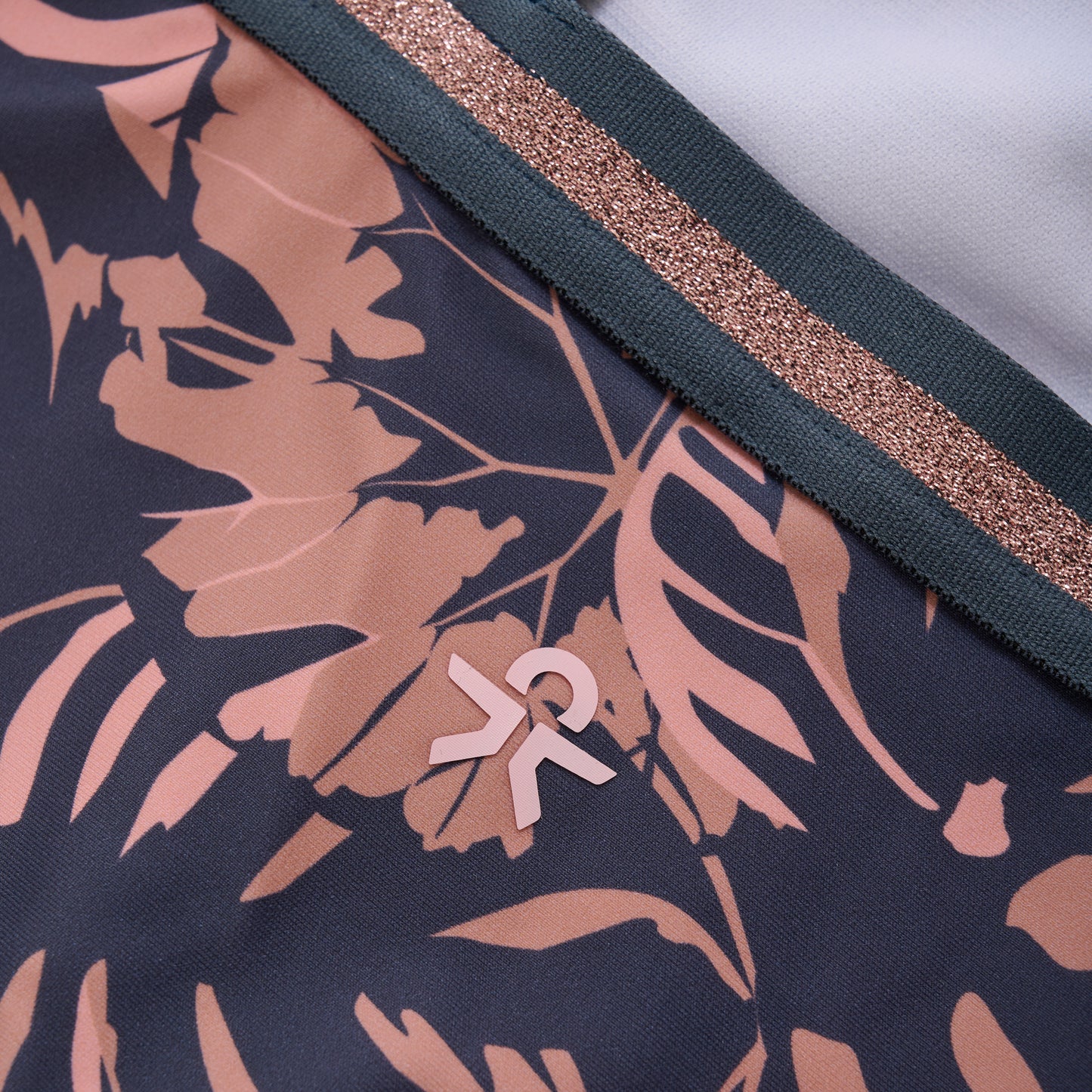 Color Kids 1 pc Swimsuit Blue Rose Gold Sparkle Palm Leaves - 6Y