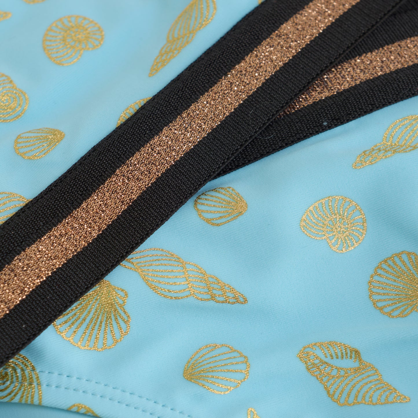 Color Kids 1 pc Swimsuit Blue with Gold Shells - 6Y