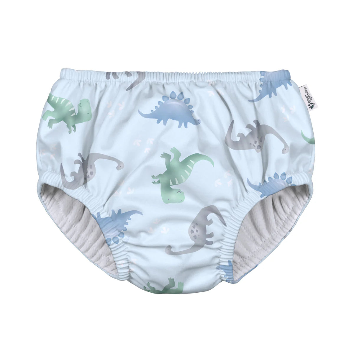 Greensprouts - Eco Pull - Up Swim Diaper - Light Blue Dinos - 12 Months