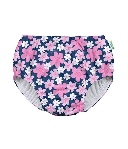 iPlay Pull-up Swimsuit Diaper — Navy Blooms, children's swimwear