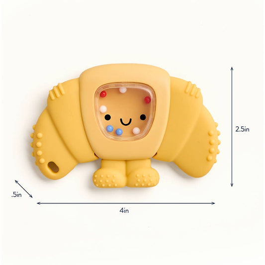 Itzy Ritzy - Sweetie Shake Plus™ - Teething + Rattle Toy: Croissant
