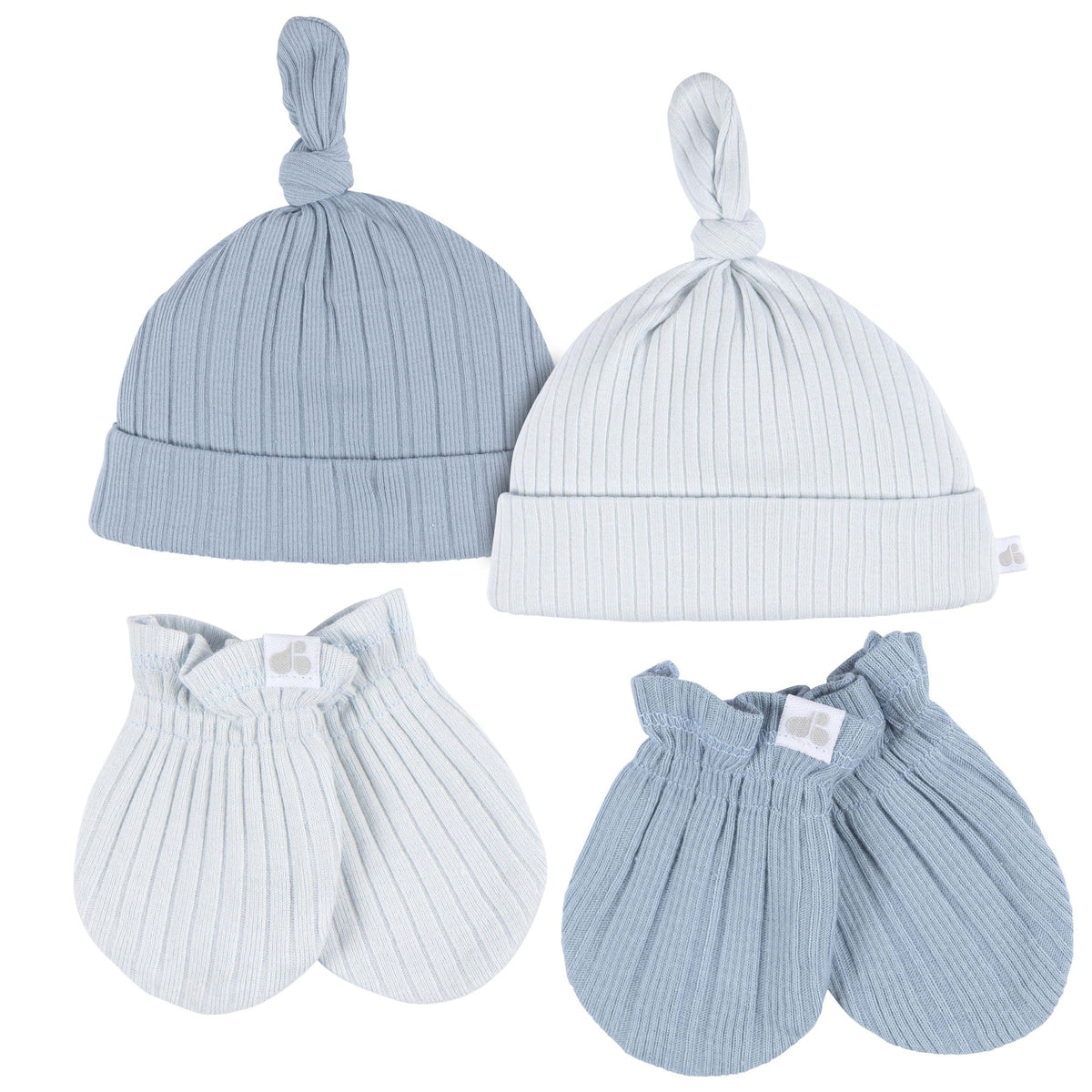Just Born - 4pc Hat+Mitten Set - Blue