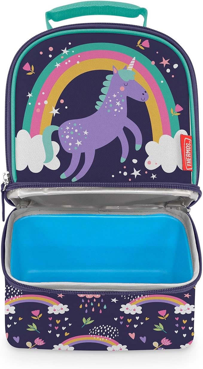 THERMOS Non-Licensed Dual Compartment Lunch Box with LDPE, Unicorn