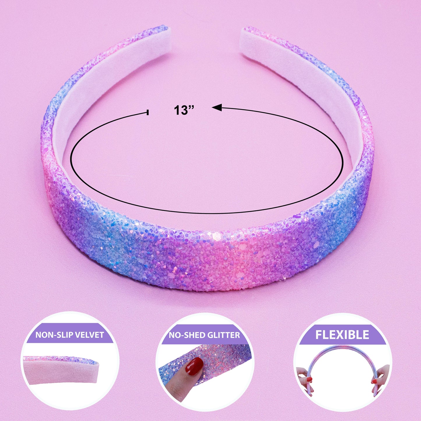 Frog Sac Tapered Chunky Glitter Headband