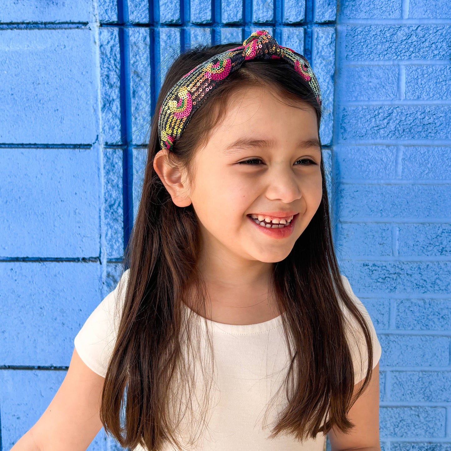 Frog Sac Kids Sequin Knot Headband, Rainbow