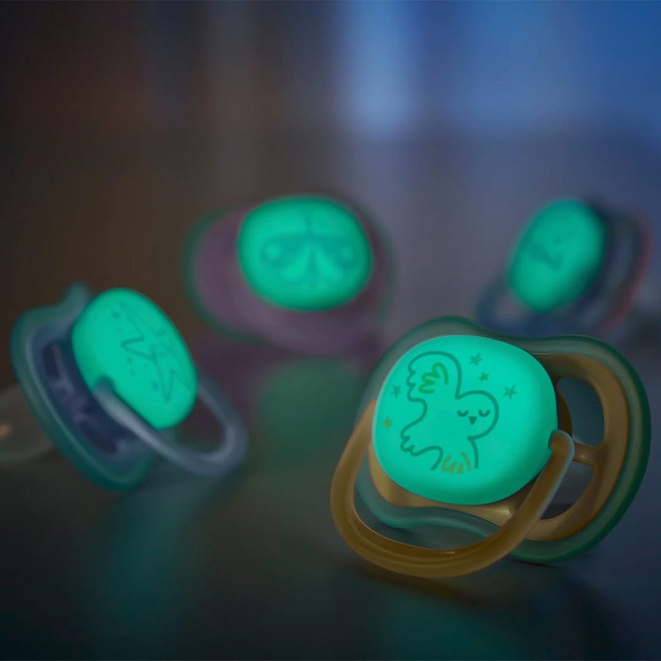 Philips Avent - Ultra Air Pacifier Night 2pk 0-6M Star+Owl