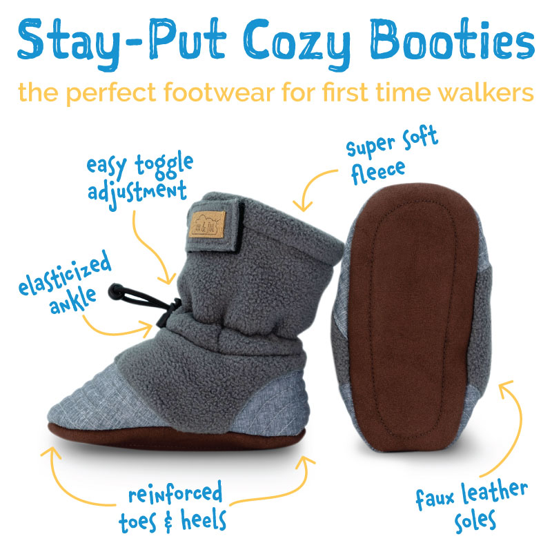 Jan & Jul Black | Baby Stay-Put Cozy Booties