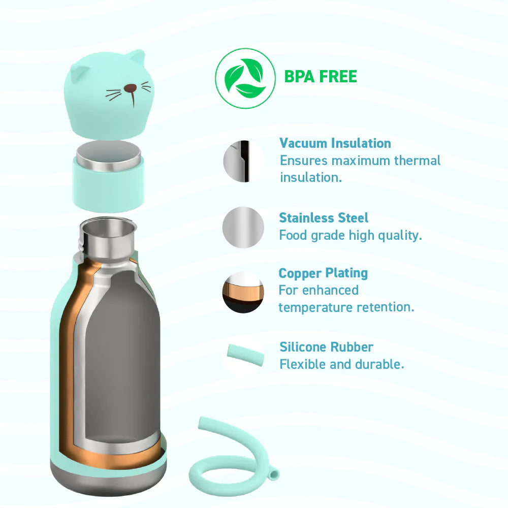 Asobu - 16 oz Bestie Animal Bottle - CAT