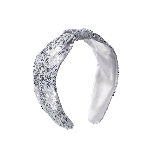 Rockahula: Silver Sequin Knotted Headband