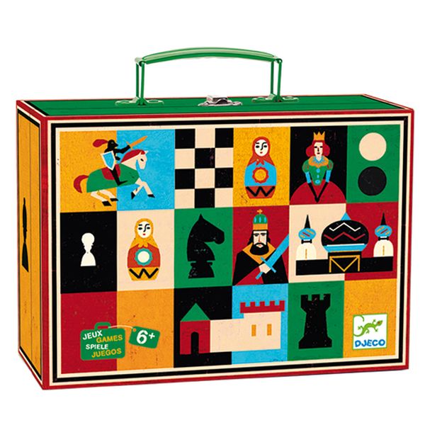 Djeco - Wooden Chess & Checkers Set