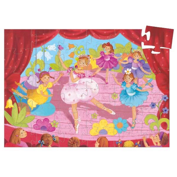 Djeco - Silhouette Puzzle: Ballerina - 36 pcs