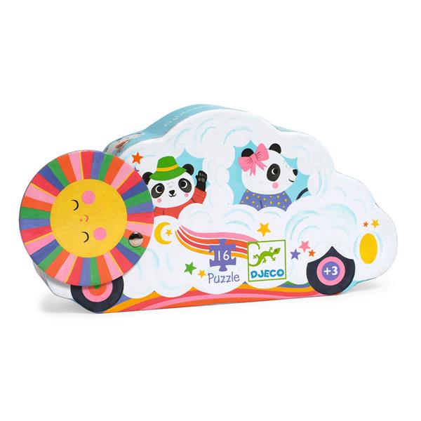 Djeco - Silhouette Puzzle: Cloud Car - 16 pcs