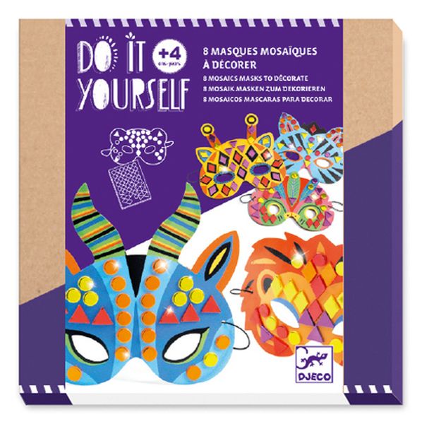 Djeco - Do It Yourself: Mosaic Jungle Animal Masks