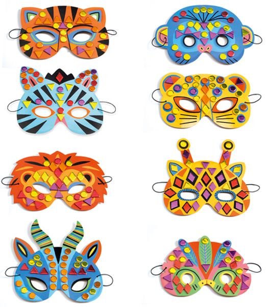Djeco - Do It Yourself: Mosaic Jungle Animal Masks