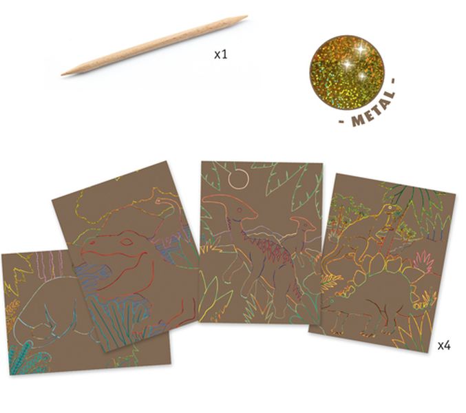Djeco - Scratch Cards Art Activity: The Reign of the Dinosaurs