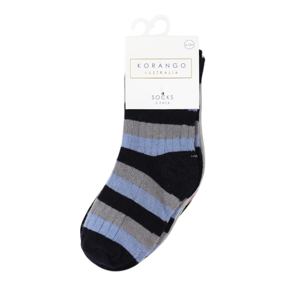 Korango - Ribbed Socks 5pk Plain
